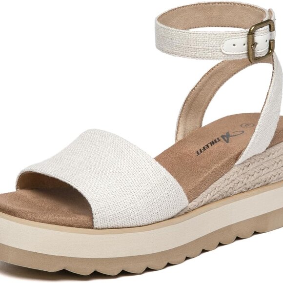 Women's Canvas Wedge Sandals 2.75in Platform Espadrille Ankle Strap - Picture 1 of 6